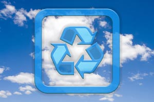 Picture of clouds with recycle